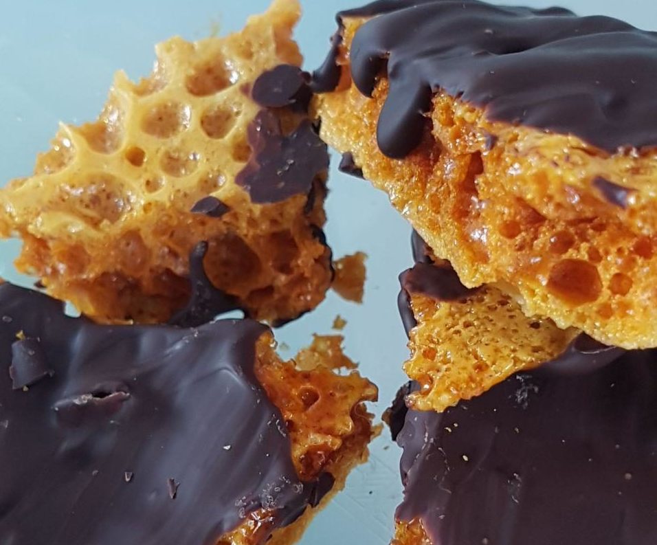 Honeycomb met een chocoladelaagje